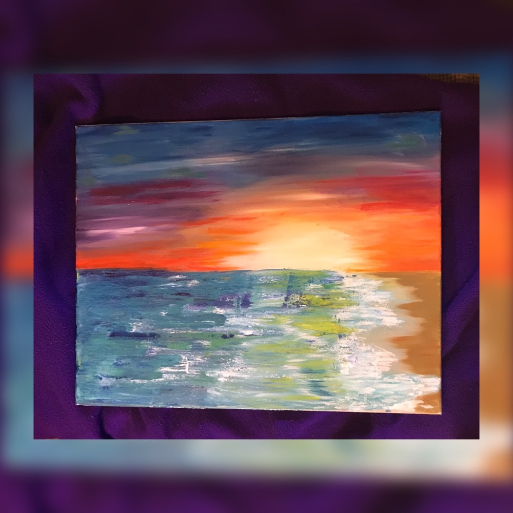 Abstract Sunset Original Hand painted by me